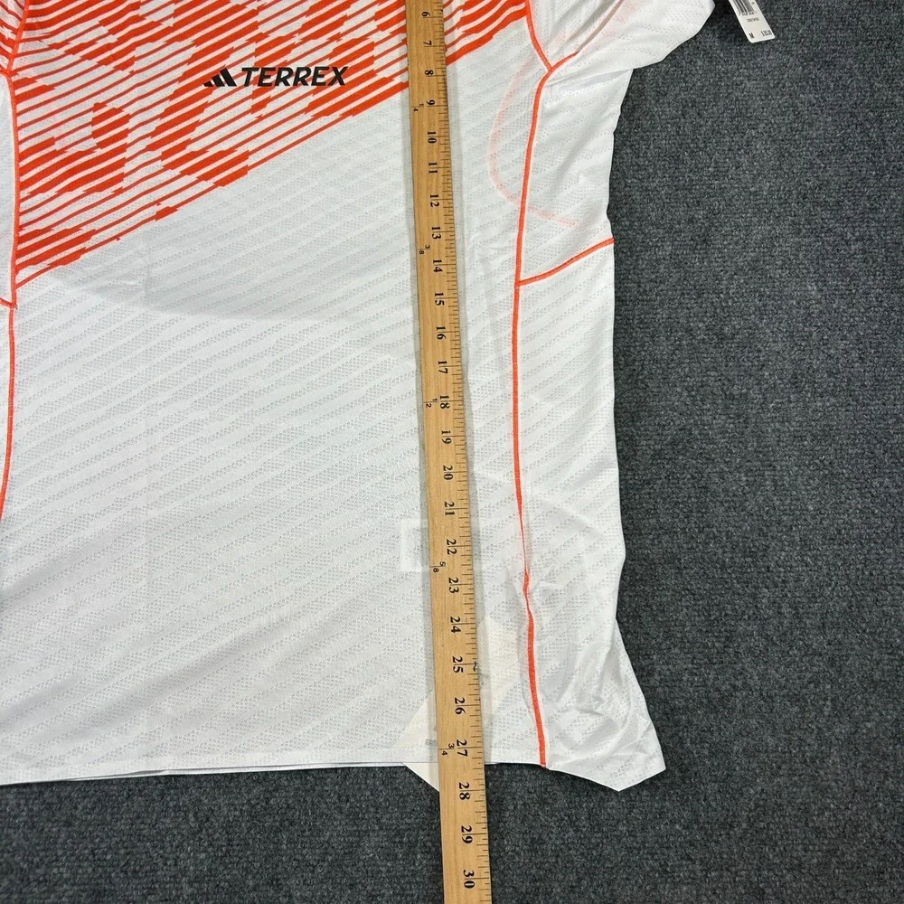 Adidas Terrex Techrock Elite T-Shirt Men's Medium White Orange‎ JX2744 NWT $85